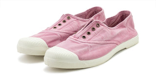 ZAPATILLA LONA INGLES SIN CORDONES ROSA.