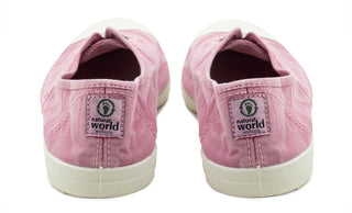 ZAPATILLA LONA INGLES SIN CORDONES ROSA.