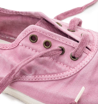 ZAPATILLA LONA INGLES SIN CORDONES ROSA.
