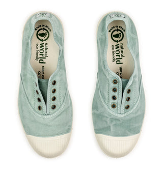 ZAPATILLA LONA INGLES SIN CORDONES AQUA.