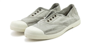 ZAPATILLA LONA INGLES SIN CORDONES GRIS CLARO.