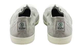 ZAPATILLA LONA INGLES SIN CORDONES GRIS CLARO.