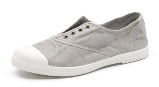 ZAPATILLA LONA INGLES SIN CORDONES GRIS CLARO.