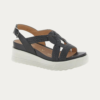 SANDALIAS DE CUÑA PARKY 24 NEGRO