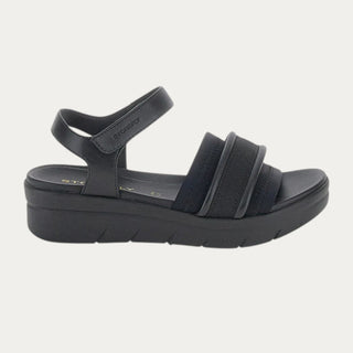 SANDALIAS DE CUÑA AQUA III 25 NEGRO.