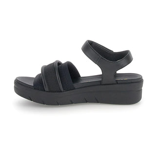 SANDALIAS DE CUÑA AQUA III 25 NEGRO.
