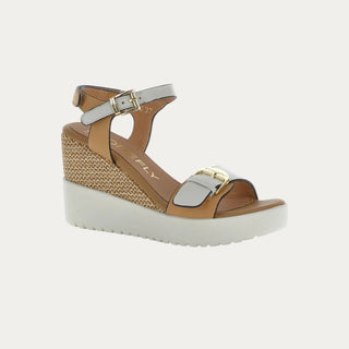 SANDALIAS DE CUÑA ELY 21 CUERO