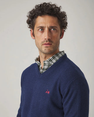 JERSEY V NECK WOOL MARINO