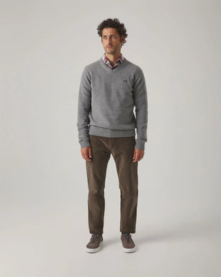 JERSEY V NECK WOOL GRIS MEDIO