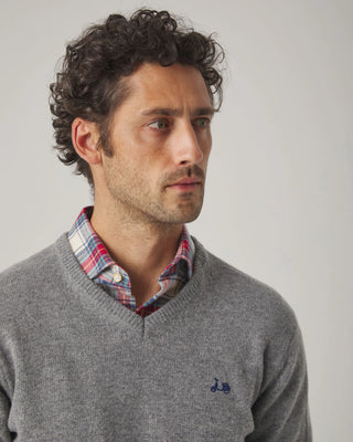 JERSEY V NECK WOOL GRIS MEDIO
