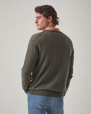 JERSEY V NECK WOOL KAHKI