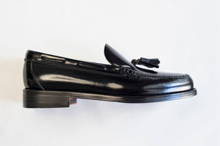 MOCASIN DE PIEL BORLAS NEGRO