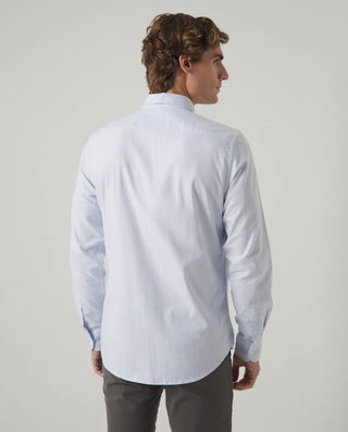 CAMISA OXFORD RAYAS CELESTE