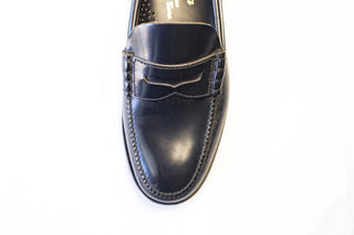 MOCASIN CLASICO DE PIEL AZUL