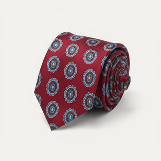 CORBATA ROJA LOGO AZUL