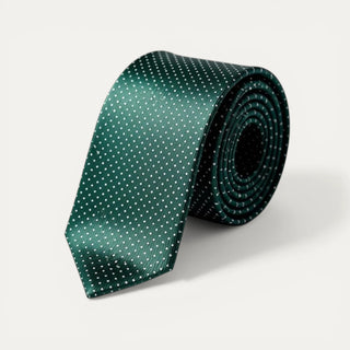 CORBATA VERDE PUNTO BLANCO