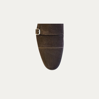 ZAPATO DOBLE HEBILLA ANTE MARRÓN
