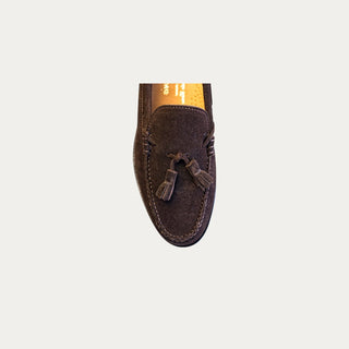 MOCASÍN ANTE MARRÓN BORLAS