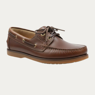 Vista lateral de náutico color cuero para hombre Lottusse