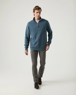 SUDADERA ZIP AZUL GRISACEO