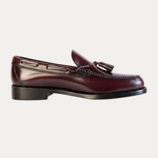 MOCASIN DE PIEL BORLAS BURDEOS